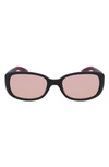 Nike Epic Breeze 135mm Rectangular Sunglasses In Matte Black/ Rose Gold Mirror