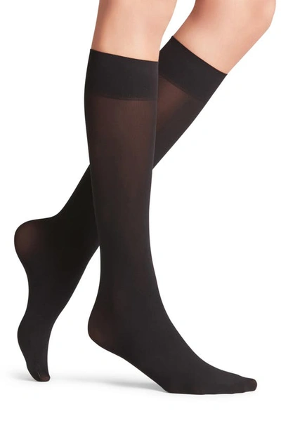 Falke Pure Matte Knee High Socks In Black