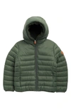 Save The Duck Rob Hooded Puffer Coat In Thyme Green