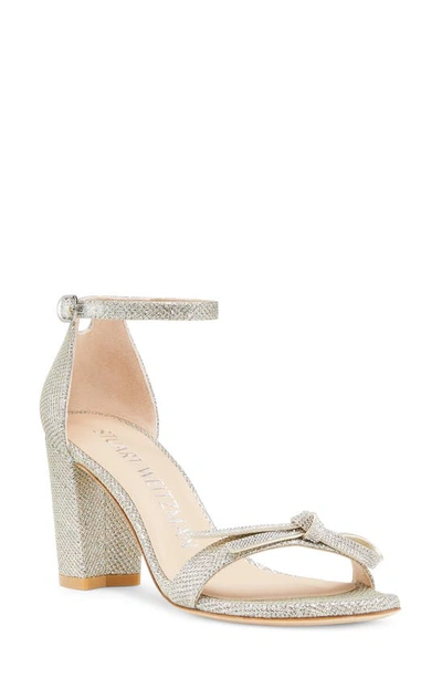 Stuart Weitzman Nearlynude Ankle Strap Sandal In Platino