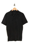John Varvatos Zion Jacquard Cotton Polo In Black