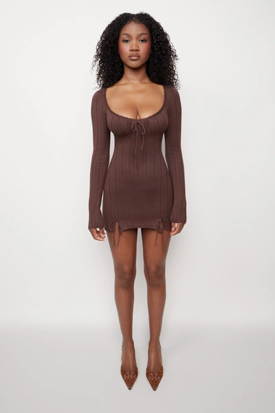 knit hooded dress Guizio Hooded Knit Dress Dark Olive / M main image 1