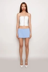 Danielle Guizio Ny Micro Mini Stretch Skirt In Baby Blue