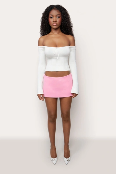 Danielle Guizio Ny Micro Mini Stretch Skirt In Sweet Pink