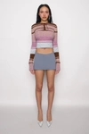 Danielle Guizio Ny Micro Mini Stretch Skirt In Ash