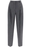 TOTÊME DOUBLE PLEATED PANTS IN MELANGE WOOL