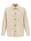 Gcds Logo Embroidery Jacket With Chest Pocket In Neutral