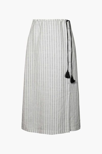 Altuzarra Spring Summer 22 'echo' Skirt In Ivory/blk Double Stripe