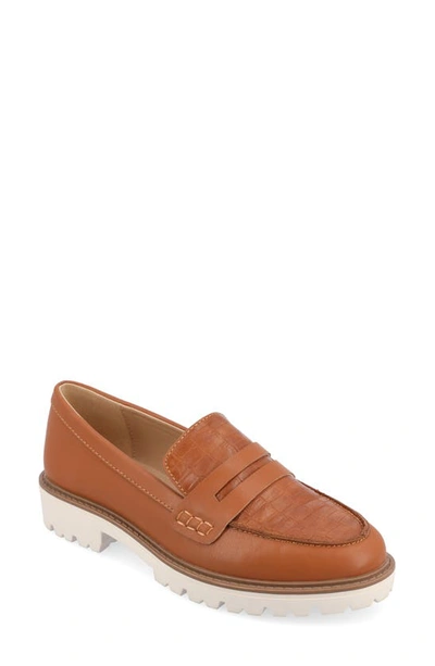 Journee Collection Kenly Womens Moc Closed Toe Loafers In Brown
