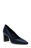 Anne Klein Akbartow Womens Solid Textured Block Heels In Navy Sy