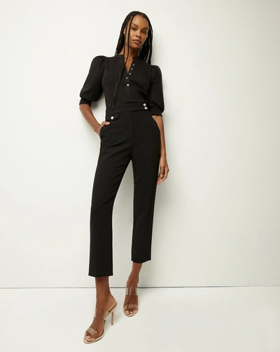 Veronica Beard Renzo Pant In Black With Silver Buttons