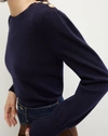 Veronica Beard Nelia Cashmere Crewneck Sweater In Navy