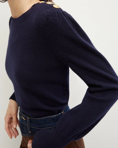 Veronica Beard Nelia Cashmere Crewneck Jumper In Navy