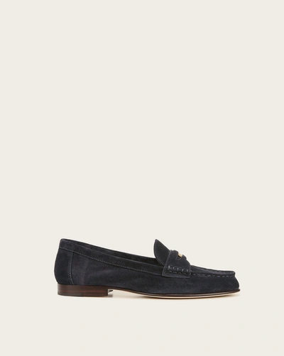 Veronica Beard Suede Coin Penny Loafers In Eclipse