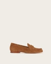 Veronica Beard Suede Coin Penny Loafers In Hazelwood