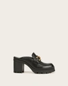 Veronica Beard Wynter Leather Heeled Loafer Mules In Black