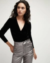 Veronica Beard Pelona Stretch-velvet Top In Black