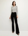 Veronica Beard Beverly Velvet Skinny-flare Jean In Black