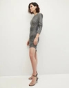 Veronica Beard Cyrus Metallic Dress In Gunmetal