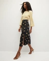 Veronica Beard Franconia Floral-print Silk-blend Satin Midi Skirt In Black Multi