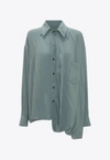 Victoria Beckham Double-layered Silk Shirt In Green