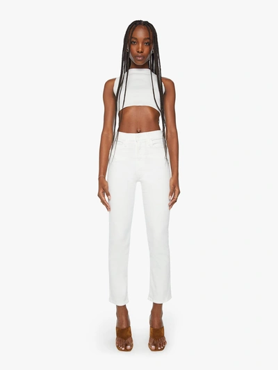 Mother Dazzler Mid Rise Ankle Skinny Jeans In Fairest Of Them All In White