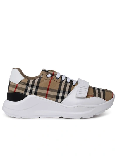 BURBERRY BURBERRY BEIGE NEW REGIS CHECK SNEAKERS