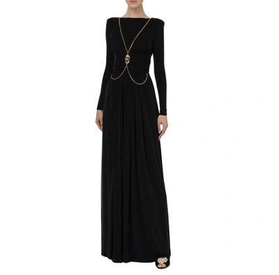 Elisabetta Franchi Red Carpet Cupro Jersey Dress In Black