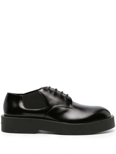 Jil Sander Chunky-sole Leather Derby Shoes In Black