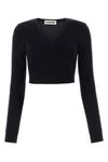 Jil Sander Cropped Wool Sweater In Blue