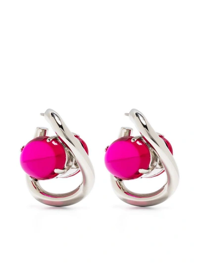 Marni Twisted-hoop Earrings In Fuchsia