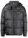Palm Angels Logo-print Puffer Jacket In Grey
