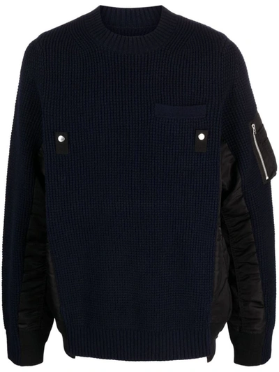 Sacai Sweatshirt With Logo In Blue