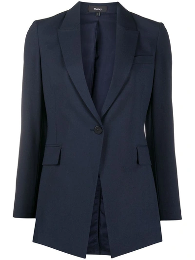 Theory Etiennette Blazer In Good Wool In Nocturne Navy