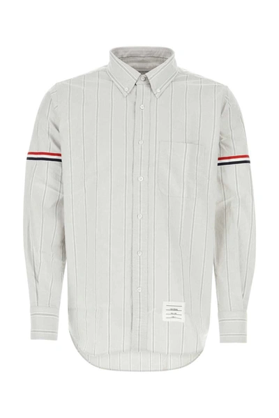 Thom Browne Man Embroidered Oxford Shirt In Multicolor