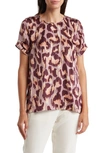 Dr2 By Daniel Rainn Pinched Sleeve Satin High/low Top In Dusty Lavender