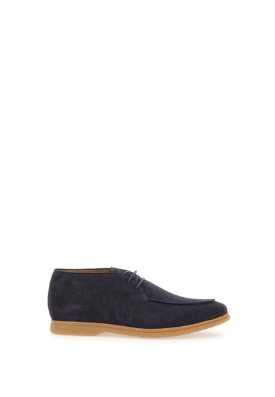 Eleventy Suede Lace-up Shoes In Black