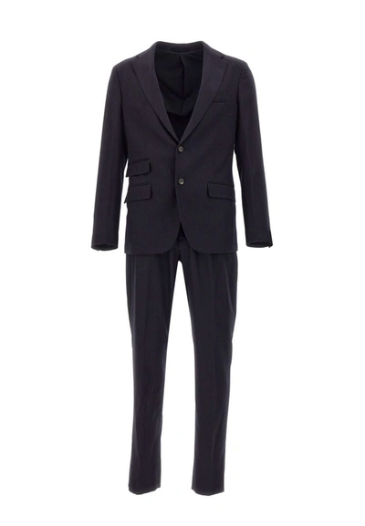 Eleventy Two-piece Wool And Cashmere Suit In Blue