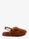 Marni Merino Wool Shearling Fussbett Sabots In Beige