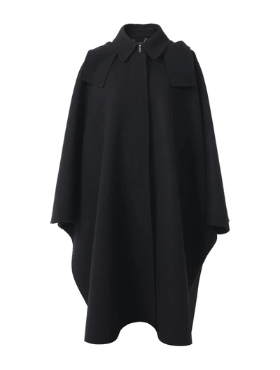 Chloé Hooded Cape Coat Black Size Xs/s 70% Wool, 30% Cashmere, Horn Bubalus Bubalis, Farmed, Coo India