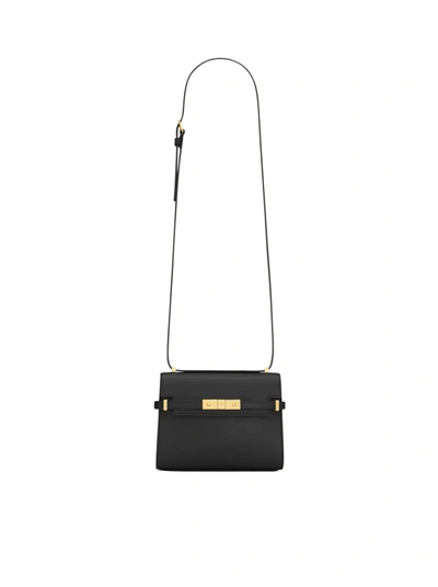 Saint Laurent Compact Box Leather Shoulder Bag In Black