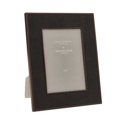 Addison Ross Ltd Uk Anthracite Faux Shagreen & Bronze Photo Frame In Black