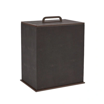 Addison Ross Ltd Uk Anthracite Faux Shagreen Bin In Gray