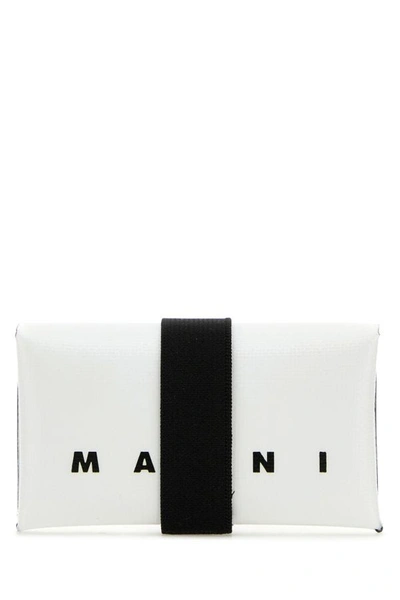 Marni Logo印花对折钱包 In White