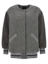 Givenchy Logo Bomber Jacket Casual Jackets, Parka Gray In Gray