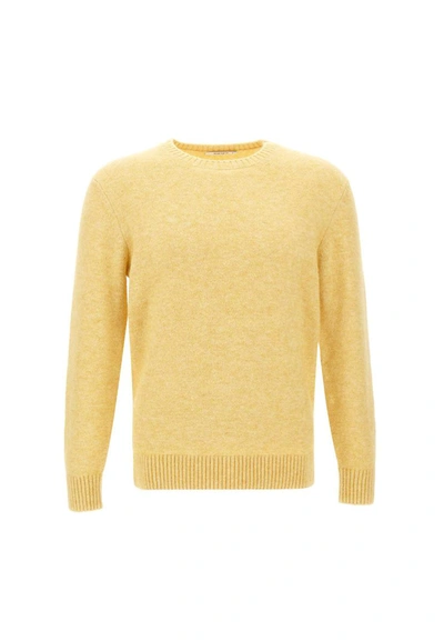 Kangra Man Sweater Apricot Size 42 Alpaca Wool, Cotton, Polyamide, Wool, Elastane In Yellow