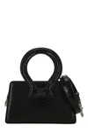 Luar Snake-effect Mini Leather Tote Bag In Black