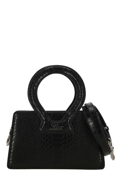 Luar Snake-effect Mini Leather Tote Bag In Black