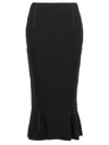 Marni Flounce Hem Midi Skirt With High Waist In Black