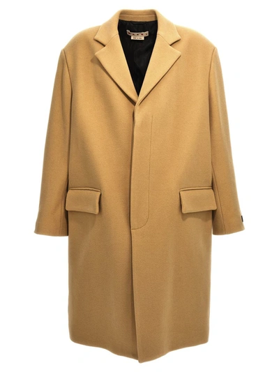 Marni Button-down Single-breasted Coat In Beige